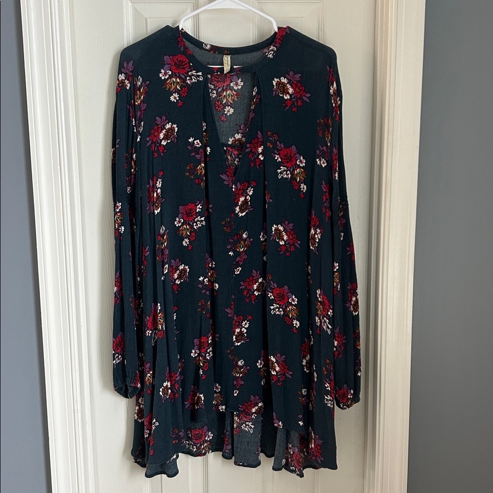 ⚜️ Free People Floral Jade Swing Tunic Dress